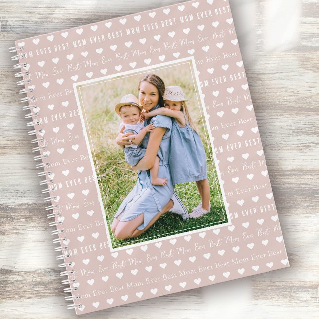 Best Mom Ever Pink Hearts Photo  Notebook (Creator Uploaded)