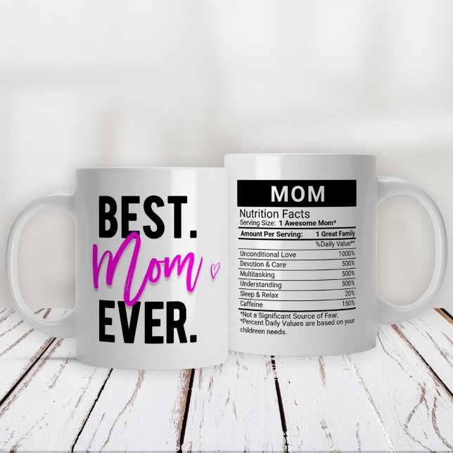 Best Mom Ever Pink + Nutrition Facts, Giant Coffee Mug (Creator Uploaded)