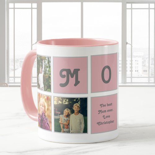 Best Mom Ever Pink Photo Collage Mug