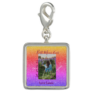 Best mom ever pink photo mother's day year yellow  charm