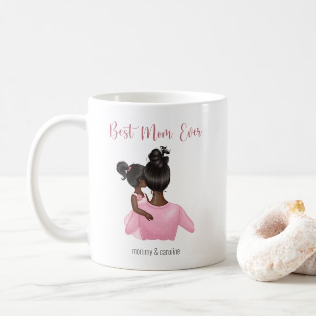 Best Mom Ever Pink White Coffee Mug (With Donut)