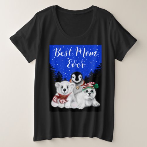 Best Mom Ever polar bear Penguin seal pup Plus Size T_Shirt
