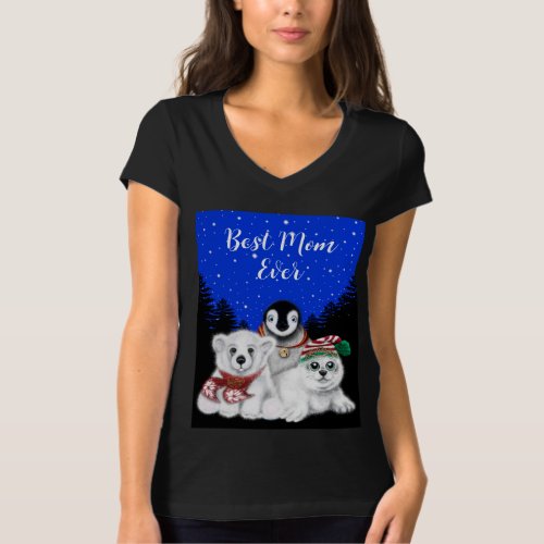 Best Mom Ever polar bear Penguin seal pup T_Shirt