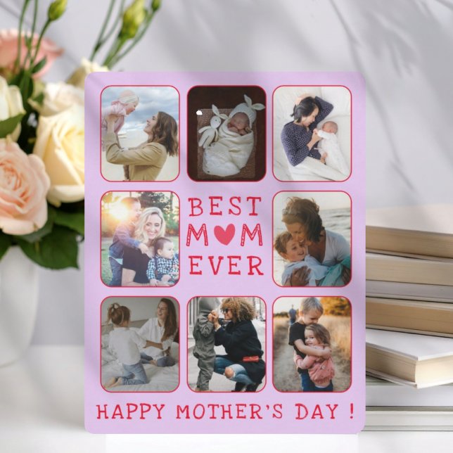 Best Mom Ever Purple & Red 8 Photo Mother’s Day  (Creator Uploaded)