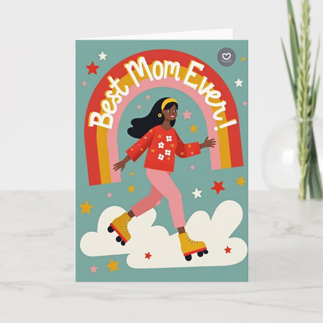 Best Mom Ever Rainbow Art Card (Front)