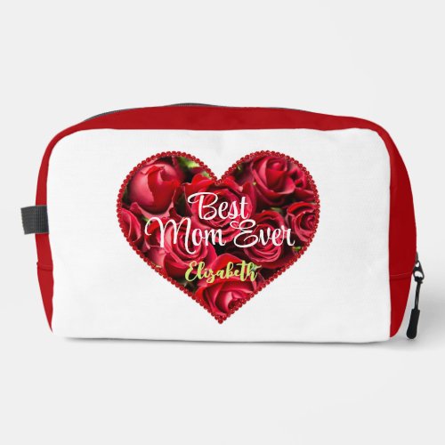 Best Mom Ever Red Heart Trendy Modern Mothers Day Dopp Kit