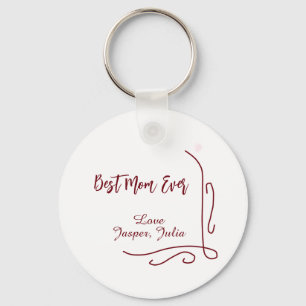 Best mom ever red love Spanish border stylish Keychain