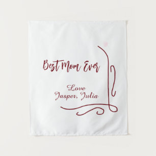 Best mom ever red love Spanish border stylish Tapestry