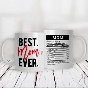 Best Mom Ever Red + Nutrition Facts, Giant Coffee Mug
