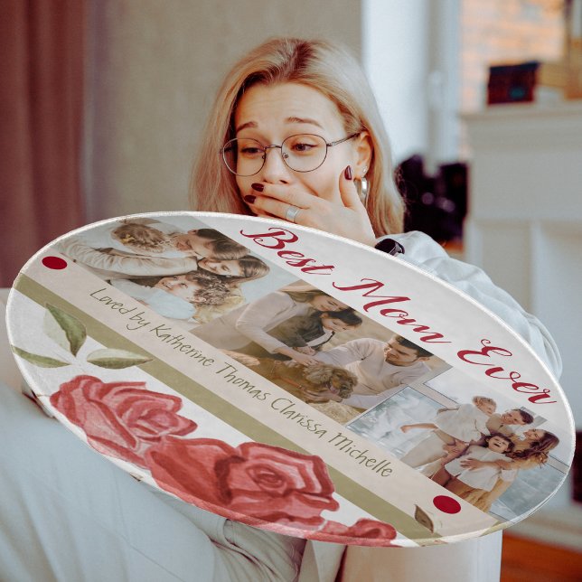 Best Mom Ever Red Roses Chic Elegant Mothers Day Cutting Board (Creator Uploaded)