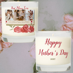 Best Mom Ever Red Trendy Modern Happy Mothers Day Scented Candle