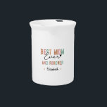 Best Mom Ever  Retro Script Groovy Mother's day  Beverage Pitcher<br><div class="desc">A modern girly and cute design of  "Best Mom Ever  and forever" on a white background.</div>