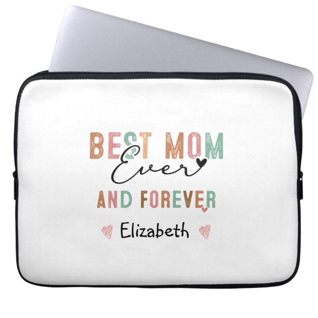 Best Mom Ever  Retro Script Groovy Mother's day  Laptop Sleeve (Front)