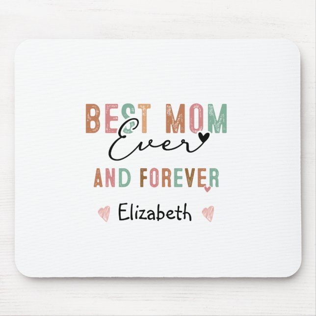 Best Mom Ever  Retro Script Groovy Mother's day  Mouse Pad (Front)