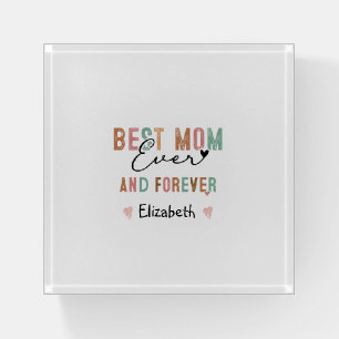Best Mom Ever Retro Script Groovy Mother's day Paperweight