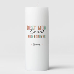 Best Mom Ever Retro Script Groovy Mother's day Pillar Candle