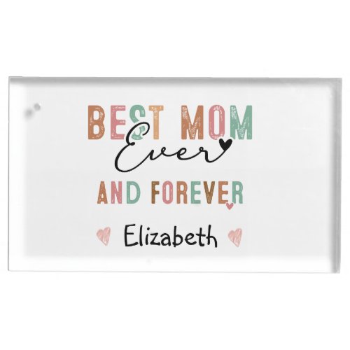 Best Mom Ever  Retro Script Groovy Mothers day  Place Card Holder