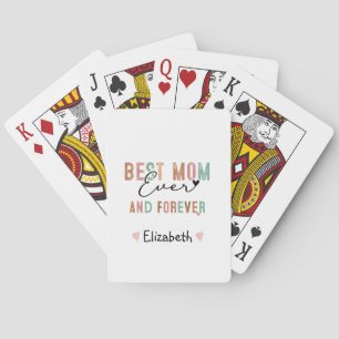 Best Mom Ever Retro Script Groovy Mother's day Poker Cards