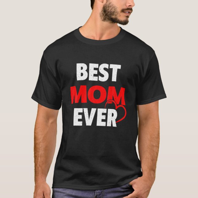 Best Mom Ever Retro Valentines Day Matching Family T-Shirt (Front)