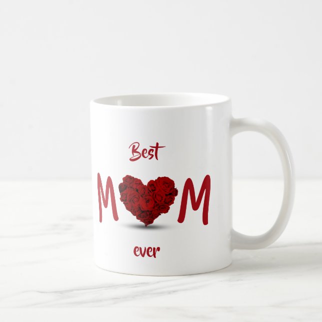 Best Mom Ever Rose Heart Bouquet - Mug (Right)