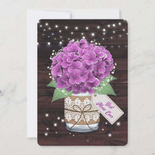 Best Mom Ever Rustic Country Floral Mothers Day Card