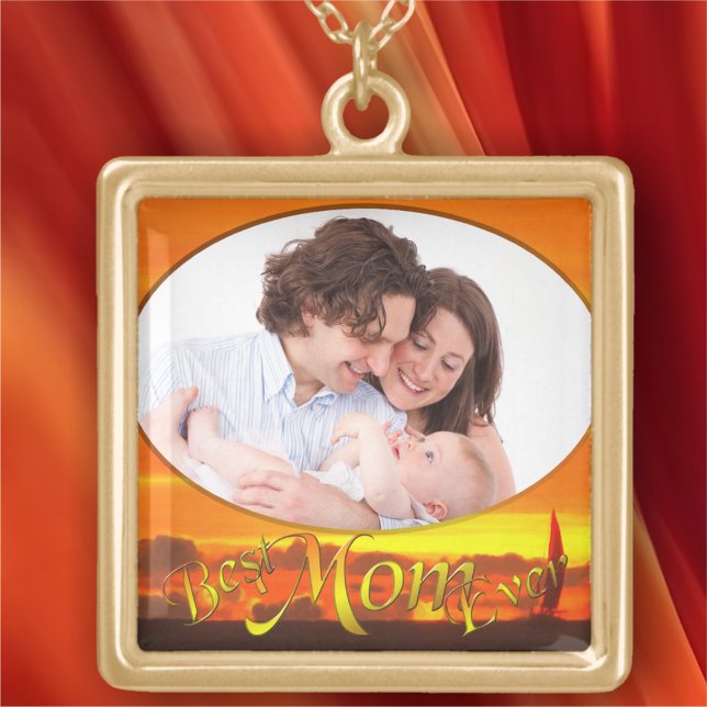 Best Mom Ever Sailboat Sunset 1300 Gold Plated Necklace (Creator Uploaded)