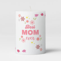 "Best Mom Ever" Scented candle in pink & Florals