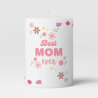 "Best Mom Ever" Scented candle in pink & Florals