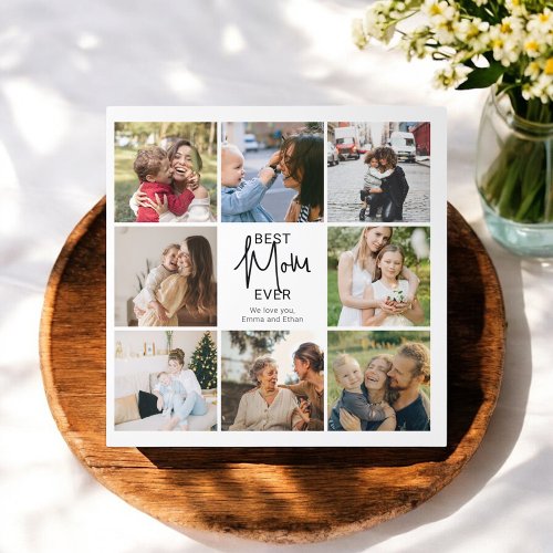 Best Mom Ever Script 16 Photo Collage Tri_Fold Invitation