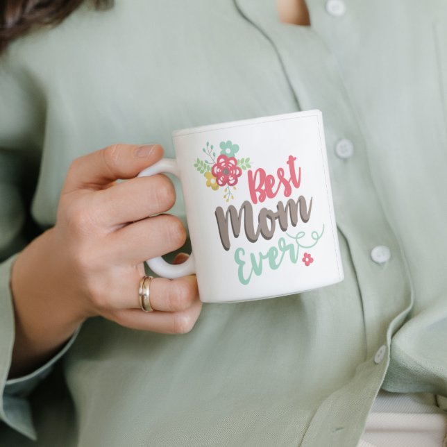 Best Mom Ever Script Colorful Mother's Day Coffee Mug (Creator Uploaded)
