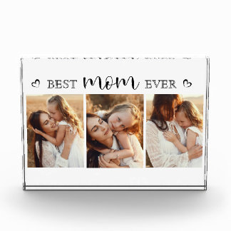 Best Mom Ever Script Gift For Mom Photo Collage Block
