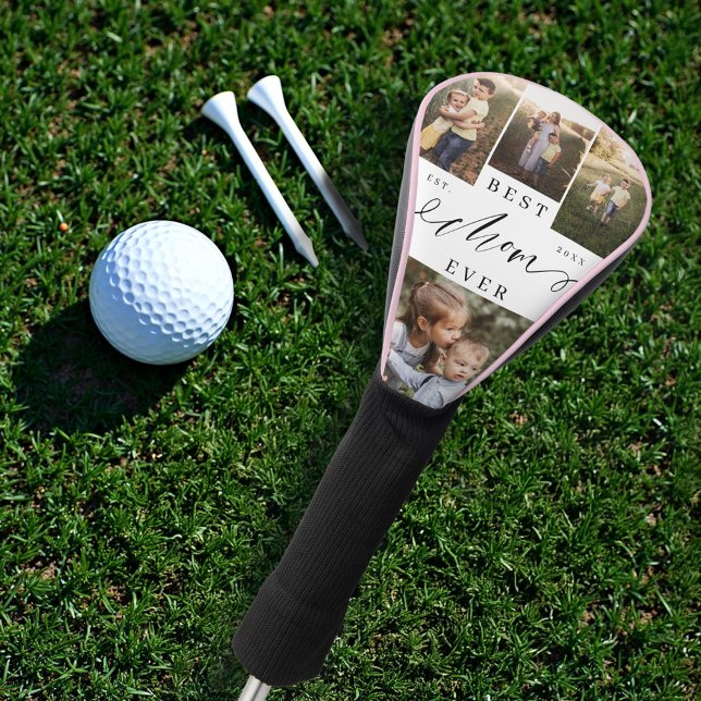Best Mom Ever Script Mother's Day Photo Collage Golf Head Cover (Best Mom Ever Script Mother's Day Photo Collage Golf Head Cover)