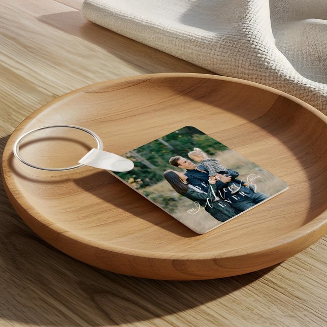 Best Mom Ever Script Mother's Day Photo Keepsake Keychain (Best Mom Ever Script Mother's Day Photo Keepsake Keychain)
