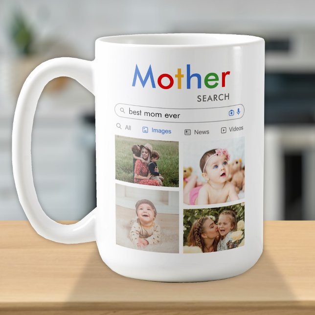 Best Mom Ever Search Baby Kids Cute Photo Collage Coffee Mug (Creator Uploaded)