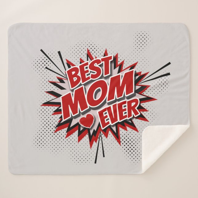 Best Mom Ever Sherpa Blanket (Front (Horizontal))