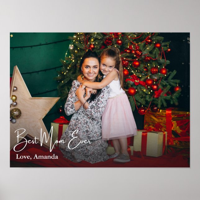 Best Mom Ever Simple Custom Photo Poster (Front)