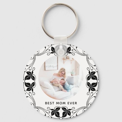 Best Mom Ever _ Simple Photo Frame Keychain