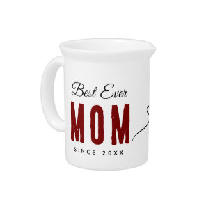 Best Mom Ever Since 20XX Modern Simple Preppy Beverage Pitcher