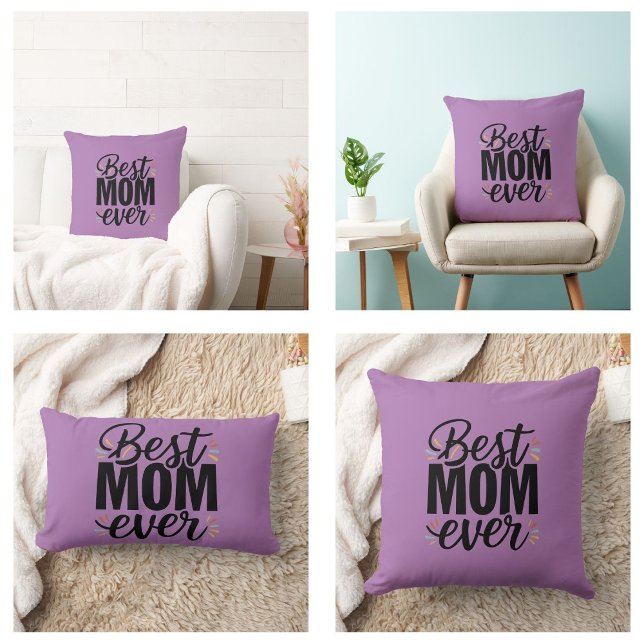 Best Mom Ever Stylish Happy Mother's Day Lumbar Pillow (Best Mom Ever Stylish Happy Mother's Day Pillows)