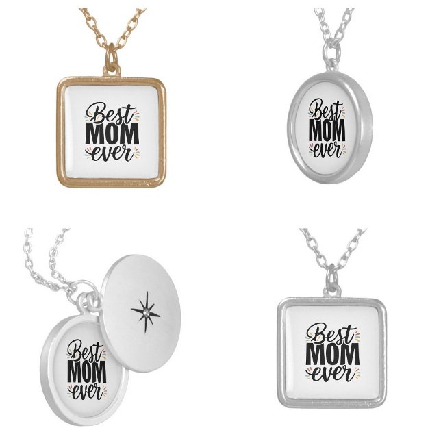Best Mom Ever Stylish Happy Mother's Day Silver Plated Necklace (Best Mom Ever Stylish Happy Mother's Day Necklaces)