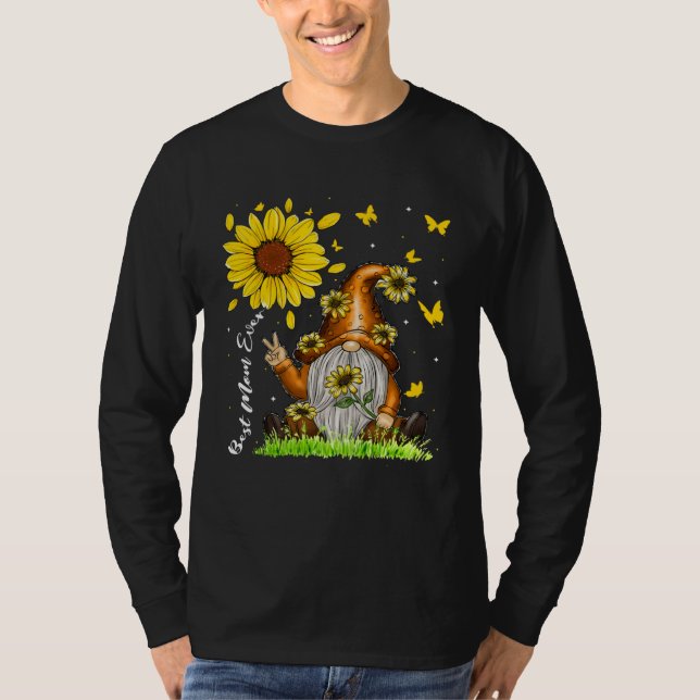 Best Mom Ever Sunflower Gnome  Cute Mother s Day T-Shirt (Front)
