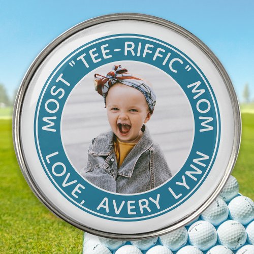 Best Mom Ever Tee_Riffic Personalized Kids Photo Golf Ball Marker