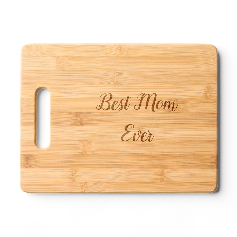 Discover Best Mom Ever Text Cutting Board