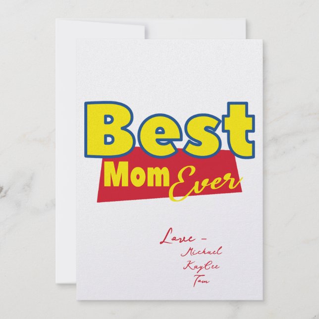 Best Mom Ever Toy Story Fan Club Card For Mom (Front)