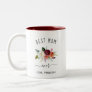 Best Mom Ever | Trendy Burgundy Boho Floral Two-Tone Coffee Mug