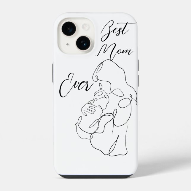 Best Mom Ever Trendy One Line Motherhood Classic iPhone Case (Back)