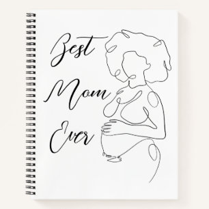 Best Mom Ever Trendy One Line Pregnancy Classic Notebook
