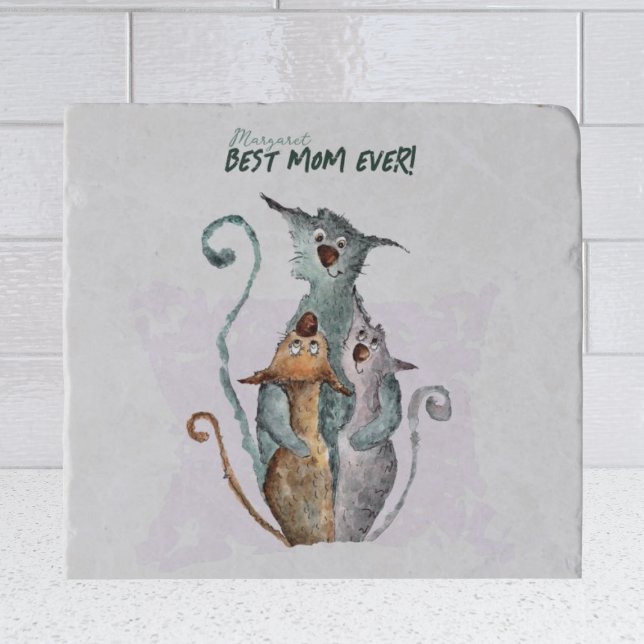 BEST MOM EVER TRIVET (CUSTOMIZABLE "BEST MOM EVER" TRIVET FOR HOT DISHES ON COUNTER.)