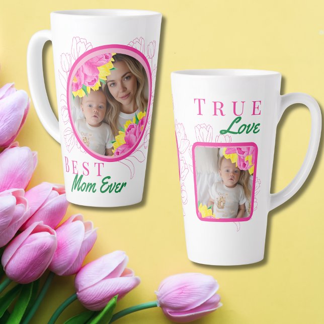 Best Mom Ever, True Love  2 Photo  Latte Mug (Best Mom Ever, True Love 2 Photo Latte Mug)