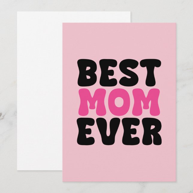 Best Mom Ever Typhography Holiday Card (Front/Back)